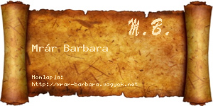 Mrár Barbara névjegykártya